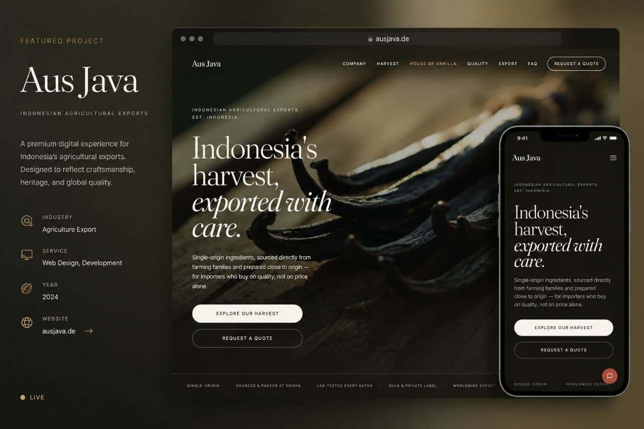 AUS JAVA — Brand + Web
