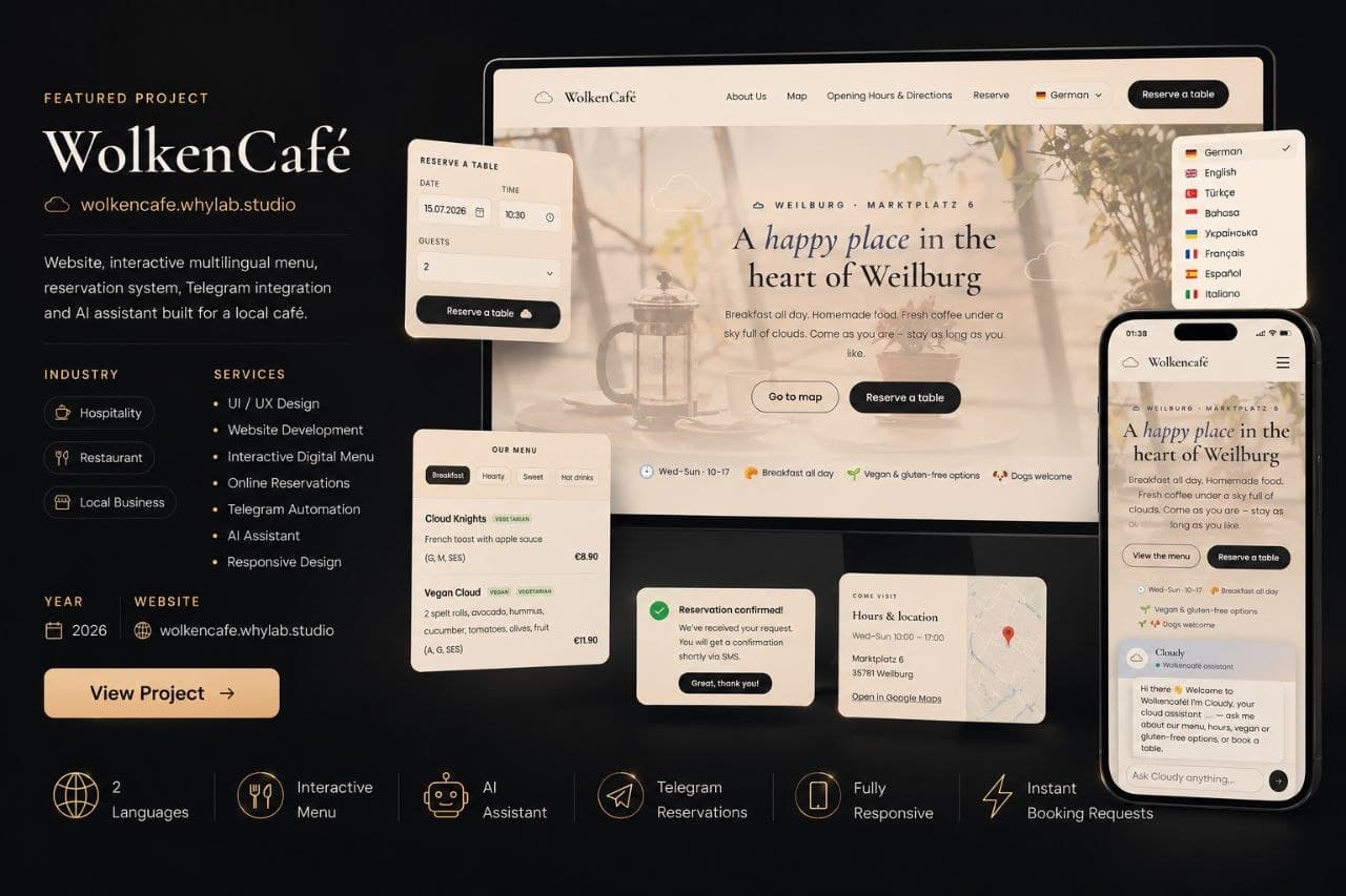 Wolkencafé — Restaurant website